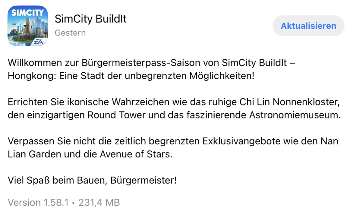 Neues Update Ver1.58.1 12 11 24