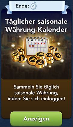 Täglicher saisonale Währung Kalender Start