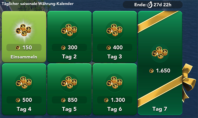 Täglicher saisonale Währungs Kalender Info
