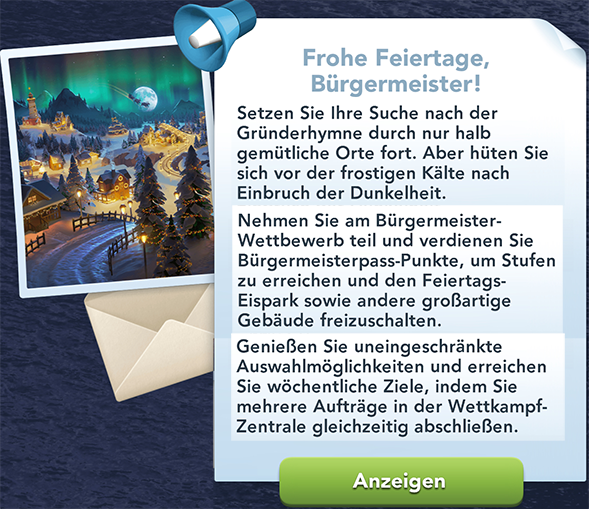 Frohe Feiertage Bürgermeister! Info