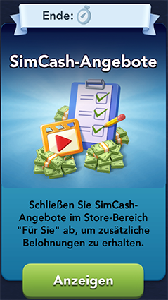 SimCash Angebote Start