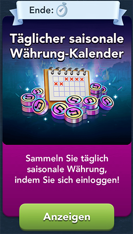 Täglicher saisonale Währung Kalender Start