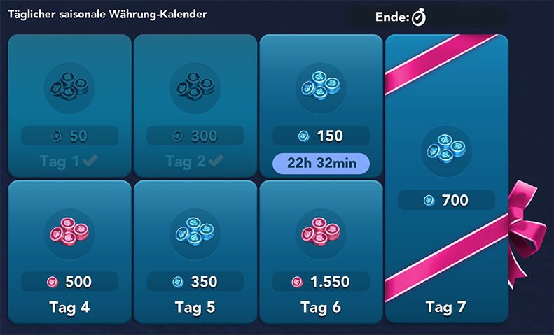 Täglicher saisonale Währung Kalender Info