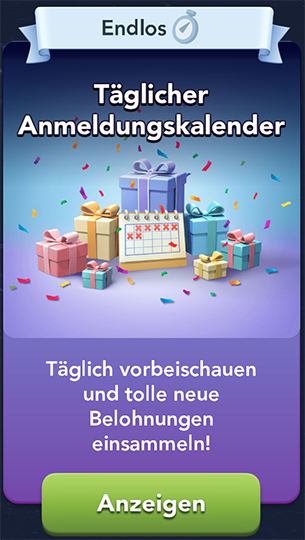 Täglicher Anmeldungskalender Start